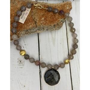 Peyote‎ Bird Labradorite Moonstone Sterling Pendant J223